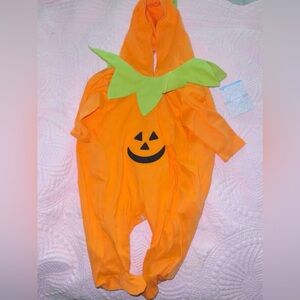 Kissy Kissy Orange Pumpkin Costume with Green Leaf